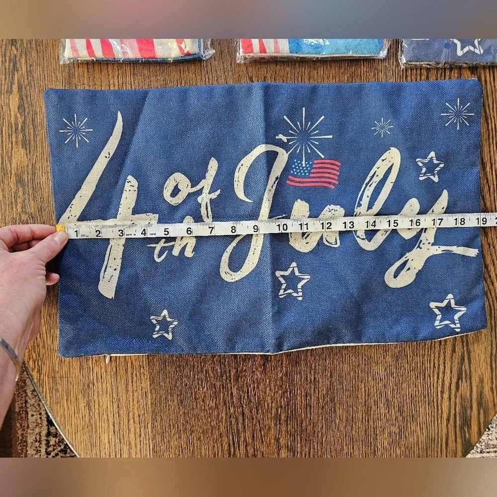 4th of July Themed Small Rectangle Canvas Pillow Covers Outdoor Indoor  NEW